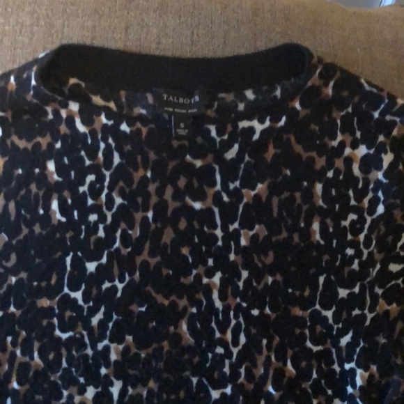 Talbots 100% wool luscious cheetah print crewneck - Picture 3 of 5
